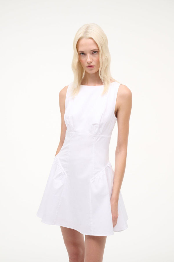 staud GWEN MINI DRESS WHITE
