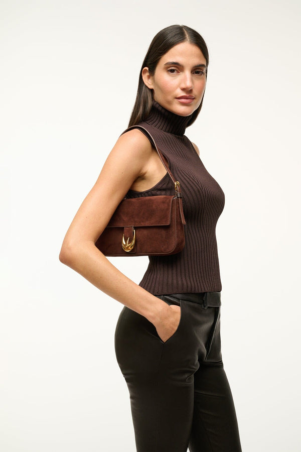 Staud HARLOW BAG MAHOGANY SUEDE