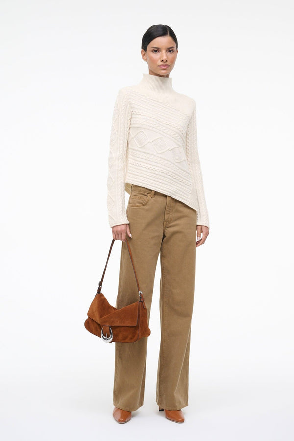 Staud HARLOW MEDIUM BAG TABAC SUEDE