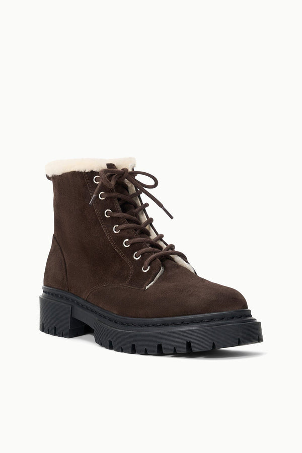 Staud HENRY COMBAT BOOT ESPRESSO SUEDE