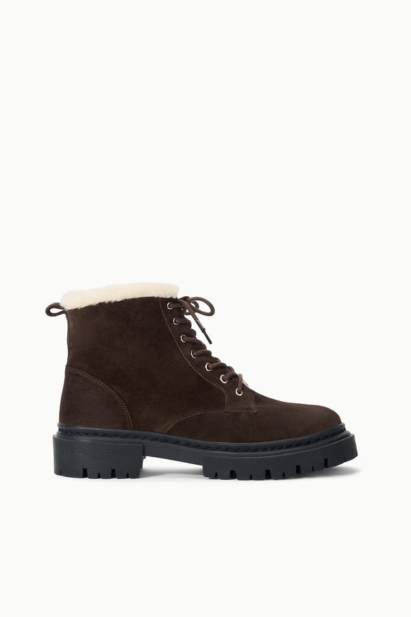 staud HENRY COMBAT BOOT ESPRESSO SUEDE
