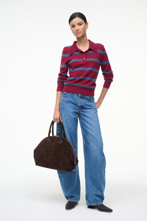 Staud HESTER SATCHEL ESPRESSO SUEDE