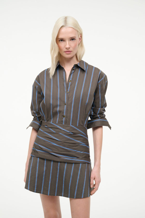 Staud INDYA MINI DRESS HUNTINGTON STRIPE