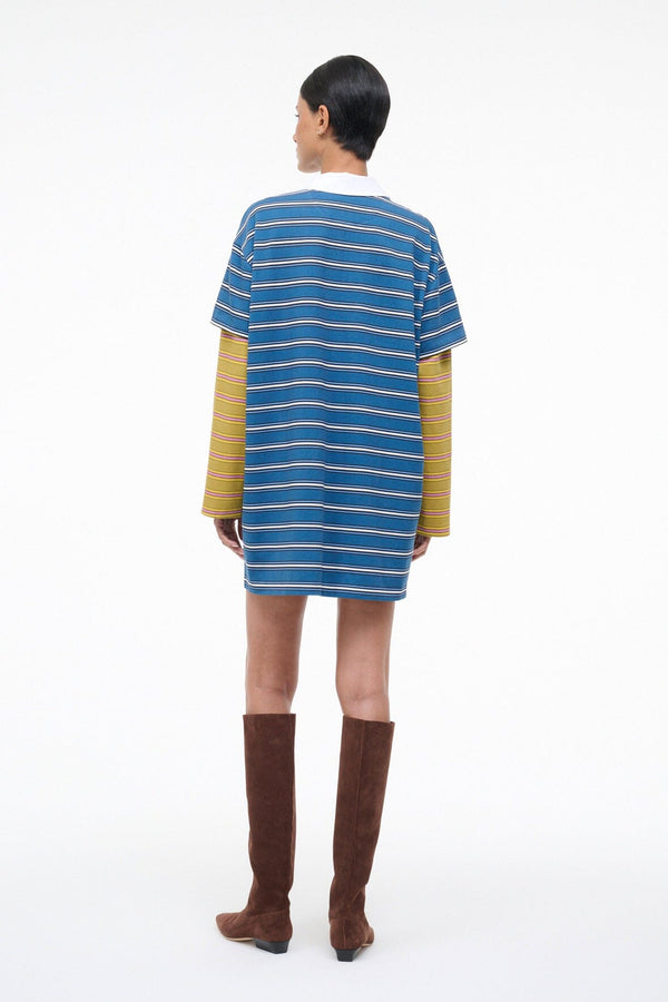 Staud IVAR DRESS CHARTREUSE STRIPE NAUTIC STRIPE