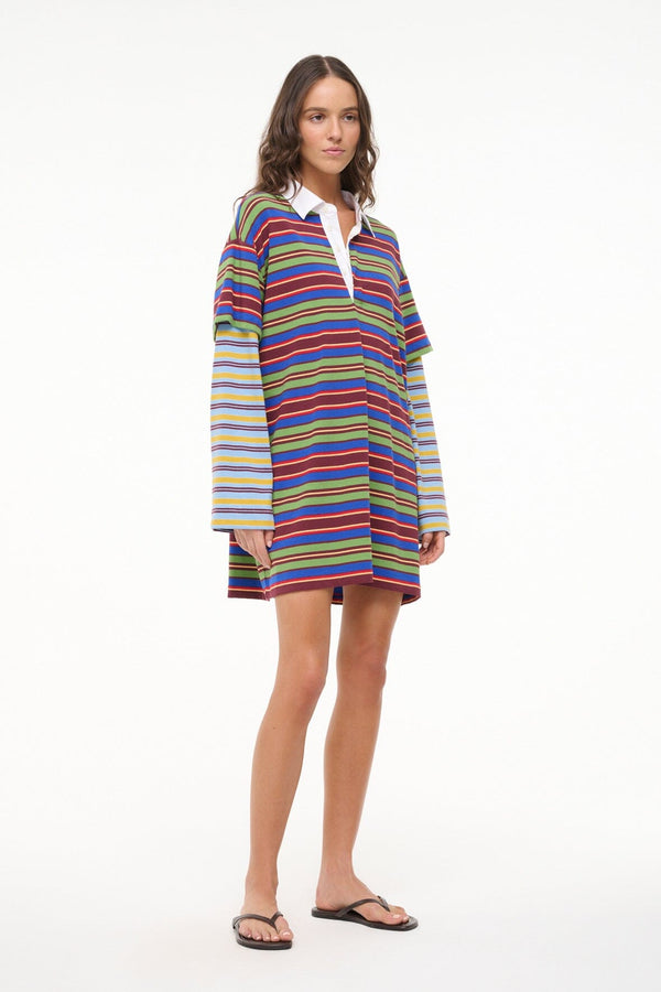Staud IVAR DRESS SPECTRUM STRIPE LINUS STRIPE