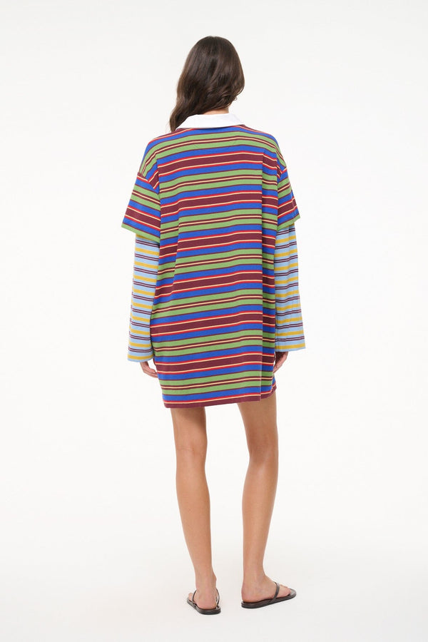 Staud IVAR DRESS SPECTRUM STRIPE LINUS STRIPE
