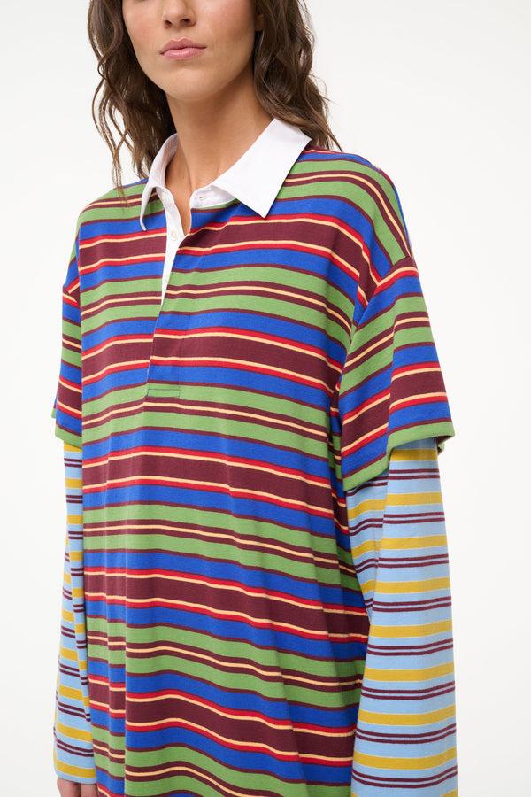 Staud IVAR DRESS SPECTRUM STRIPE LINUS STRIPE