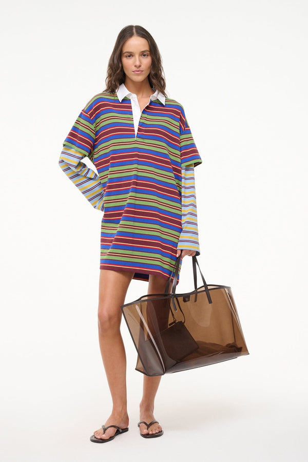 staud IVAR DRESS SPECTRUM STRIPE LINUS STRIPE
