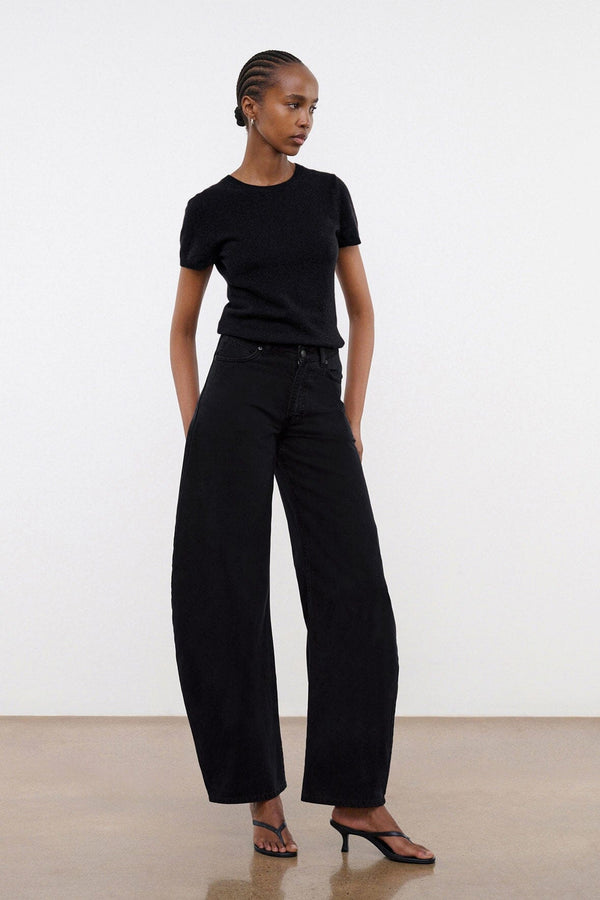 Staud JACKSON BARREL JEAN STUDDED BLACK