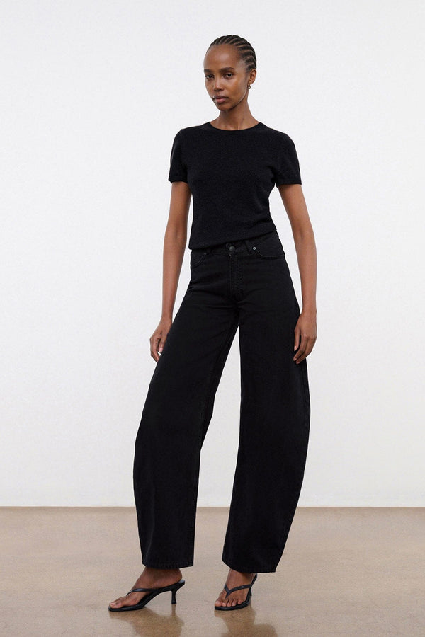 Staud JACKSON BARREL JEAN STUDDED BLACK