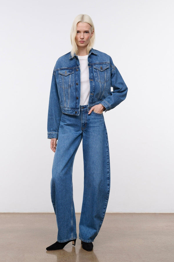 Staud JACKSON BARREL JEAN VINTAGE WASH