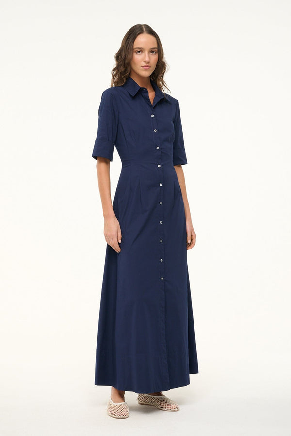 staud JOAN MAXI DRESS NAVY