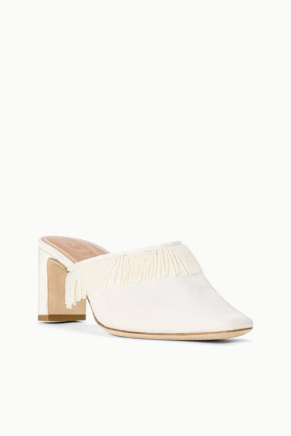 Staud JOANNA KITTEN HEEL MULE IVORY