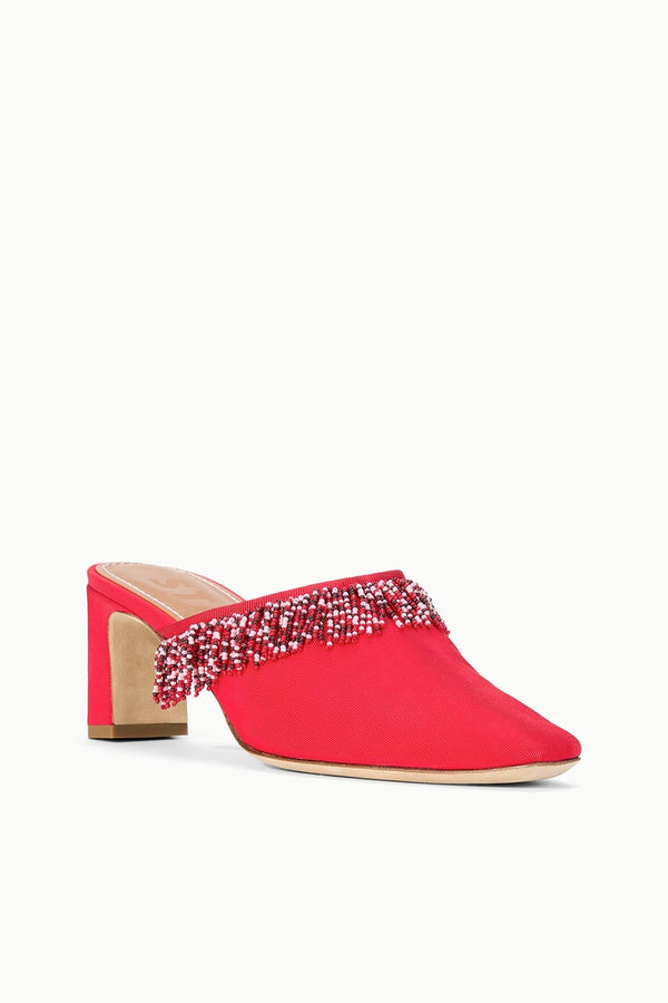 Staud JOANNA KITTEN HEEL MULE RED ROSE