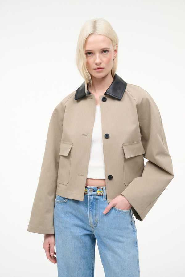 staud JONAH CROPPED JACKET RIVERSTONE