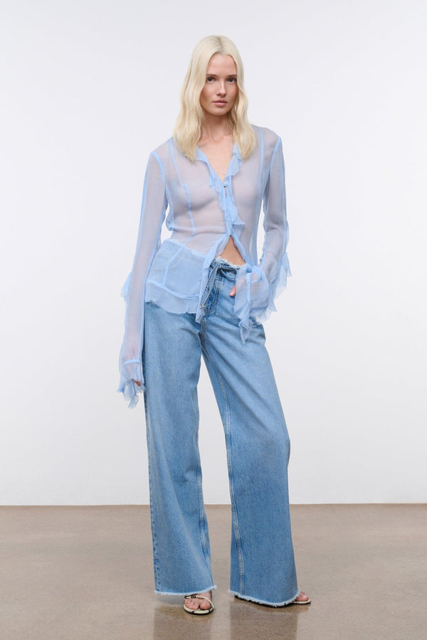 staud KELLCY TOP CLEAR BLUE