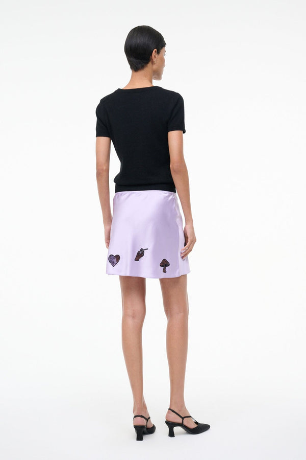Staud KIN SILK MINI SKIRT WISTERIA