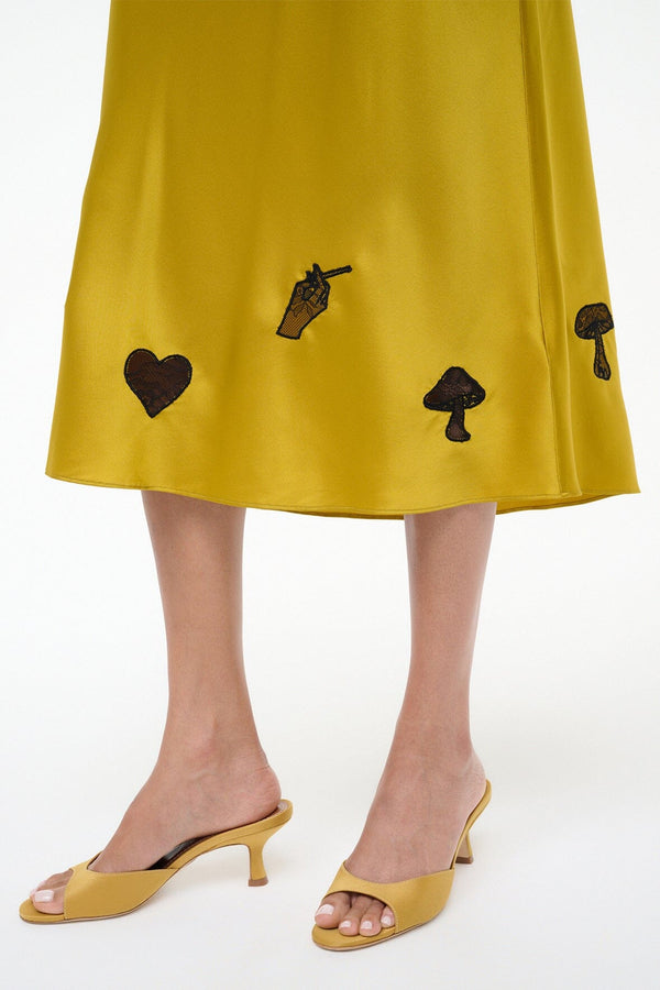 Staud KIN SILK SKIRT TURMERIC