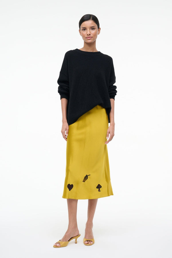 staud KIN SILK SKIRT TURMERIC