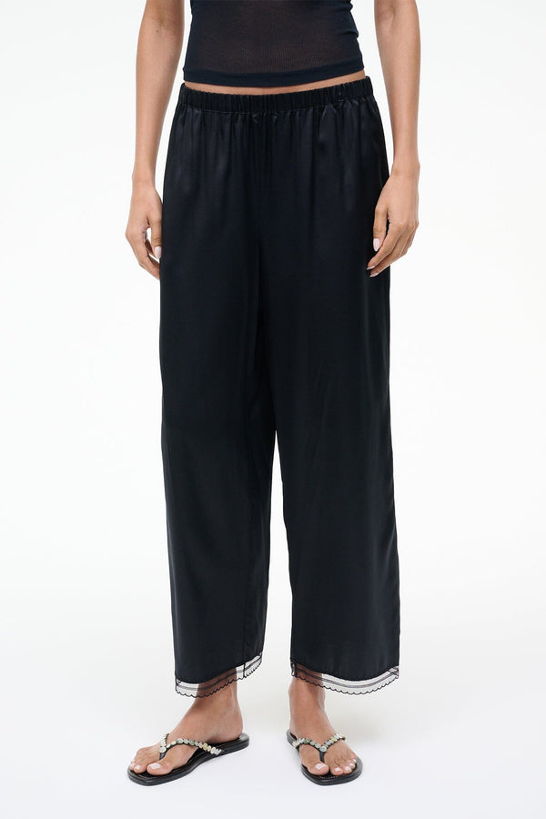 Staud KIRBY SILK CROPPED PANT BLACK