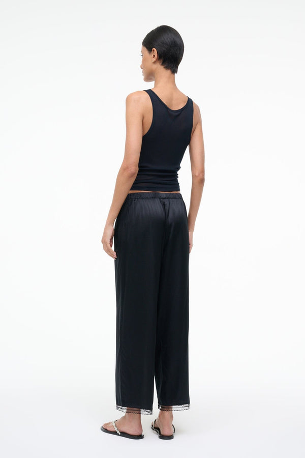 Staud KIRBY SILK CROPPED PANT BLACK