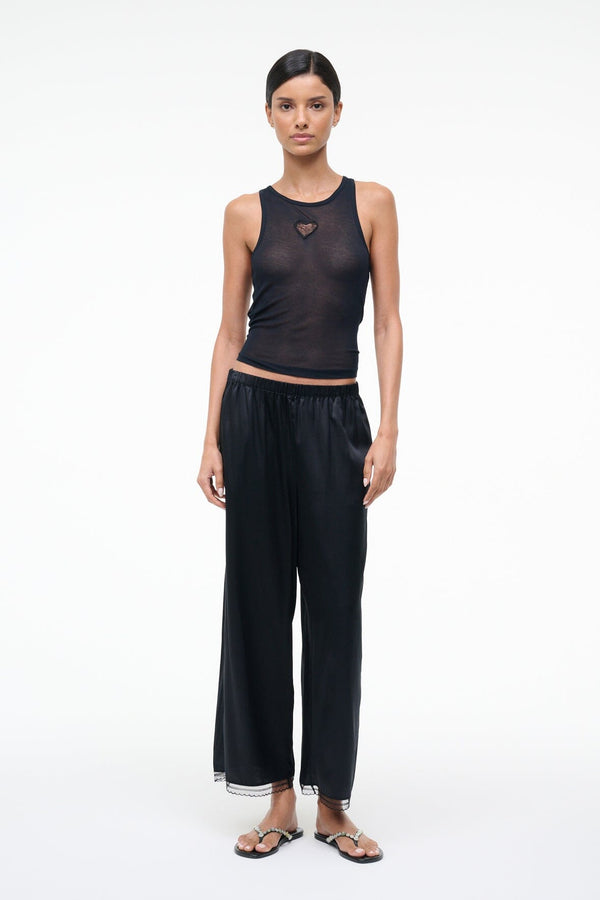 staud KIRBY SILK CROPPED PANT BLACK
