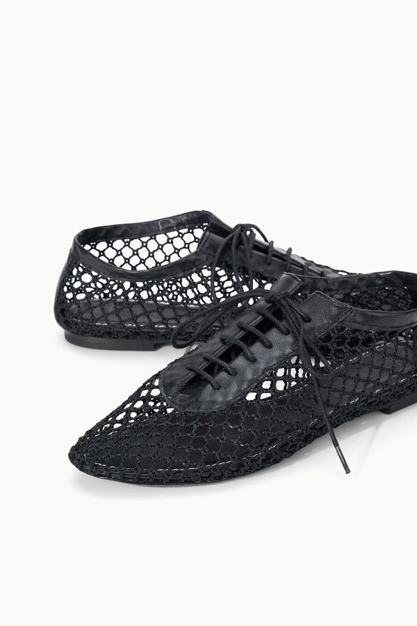 Staud KIT LACE UP FLAT BLACK