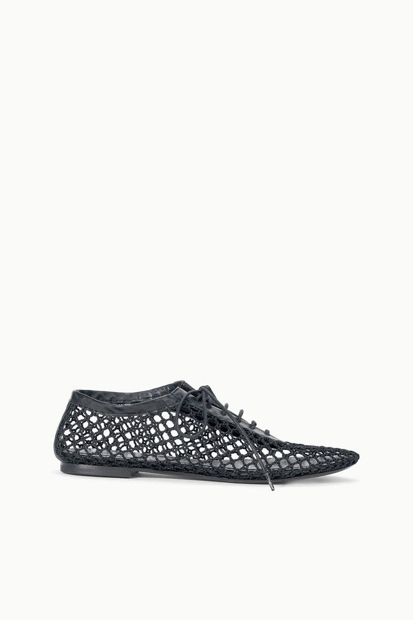 staud KIT LACE UP FLAT BLACK