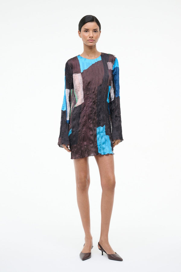 Staud KONA DRESS BLUE PRISM