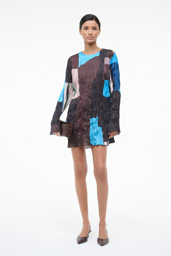 staud KONA DRESS BLUE PRISM