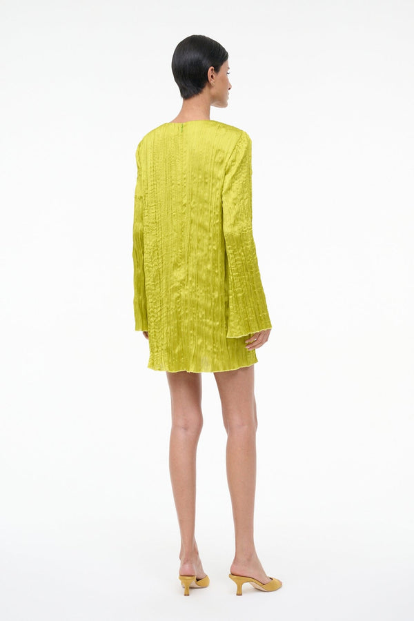 Staud KONA DRESS CHARTREUSE PLISSE