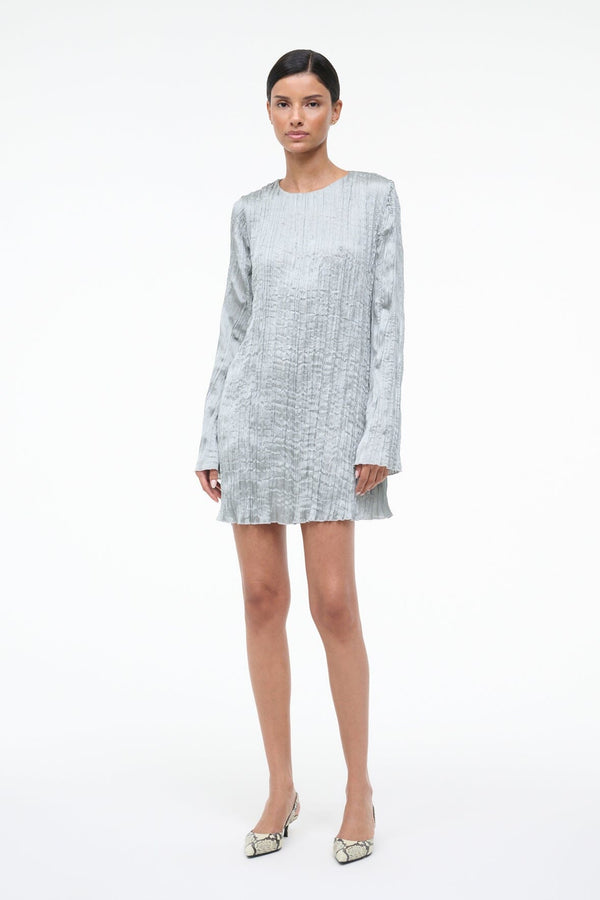 Staud KONA DRESS SILVER SAGE PLISSE