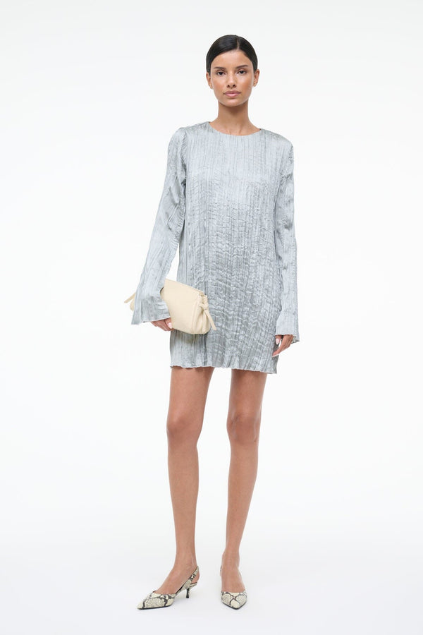 staud KONA DRESS SILVER SAGE PLISSE