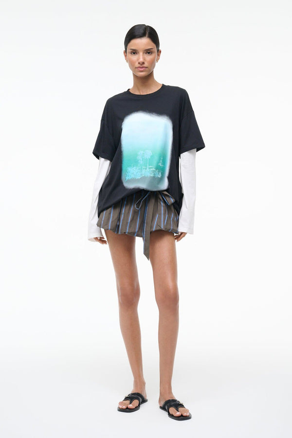 staud LAGUNA SKIRT HUNTINGTON STRIPE