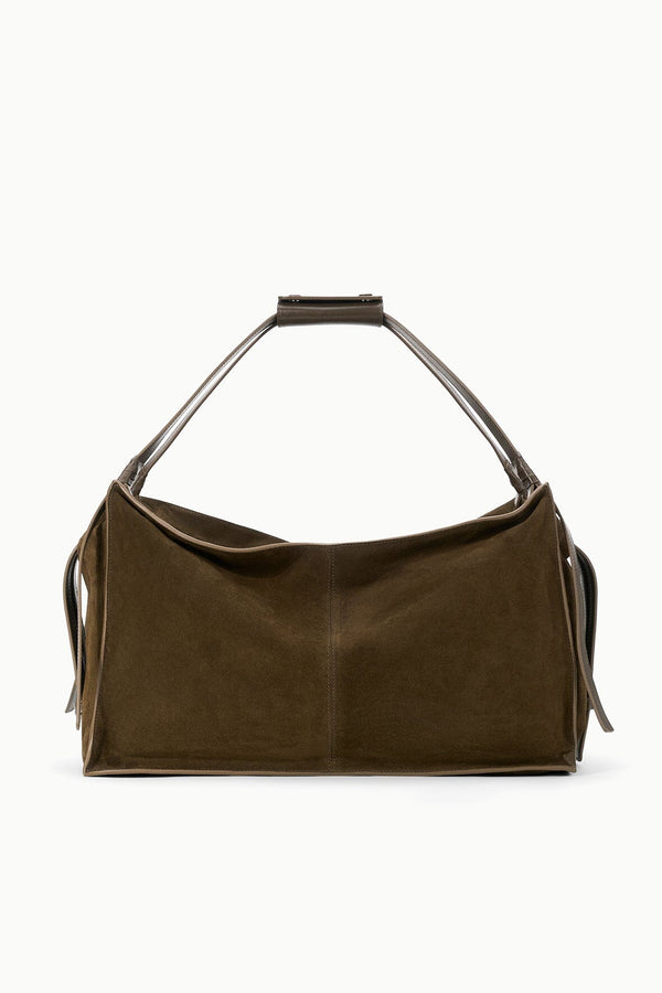 staud LARGE HAROLD BAG TRUFFLE SUEDE