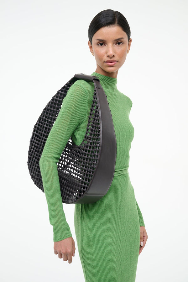 Staud LARGE MOON BAG ESPRESSO KNOTTED