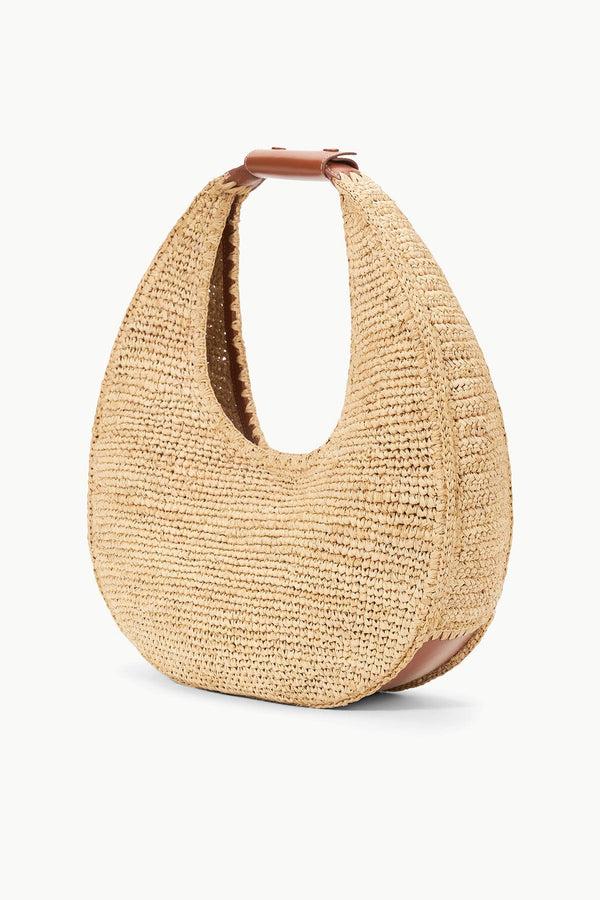 Staud LARGE RAFFIA MOON BAG NATURAL RAFFIA