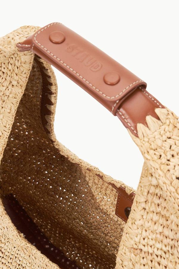 Staud LARGE RAFFIA MOON BAG NATURAL RAFFIA