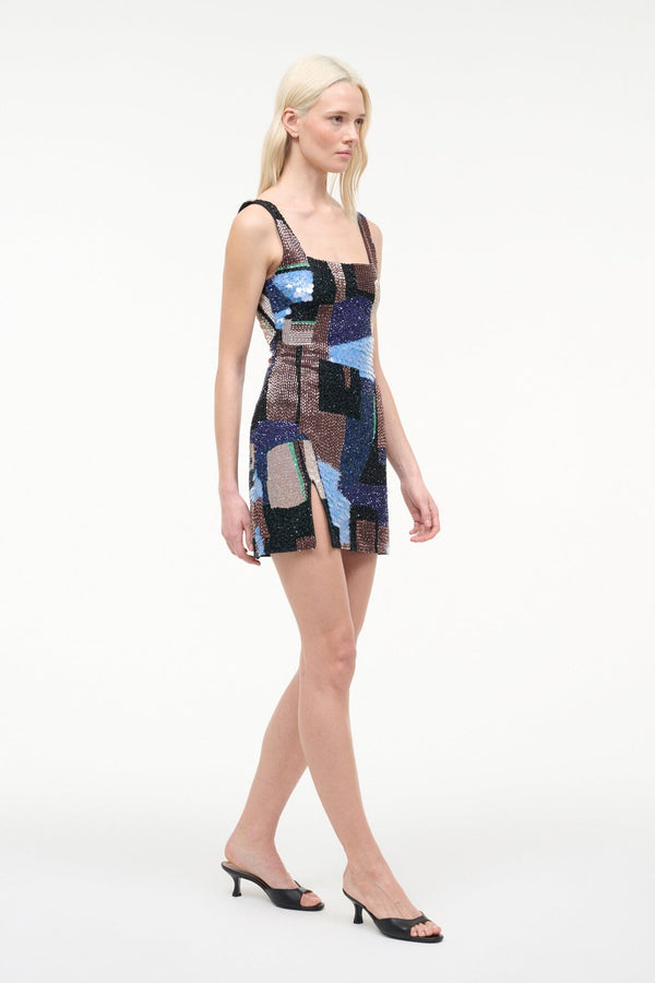 Staud LE SABLE DRESS BLUE PRISM