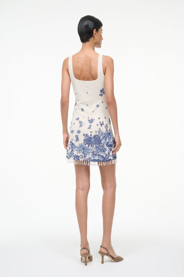 Staud LE SABLE DRESS BLUE TOILE