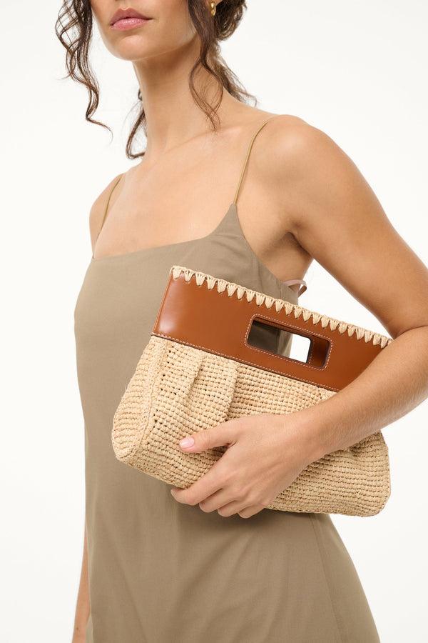 Staud LENA CLUTCH NATURAL TAN