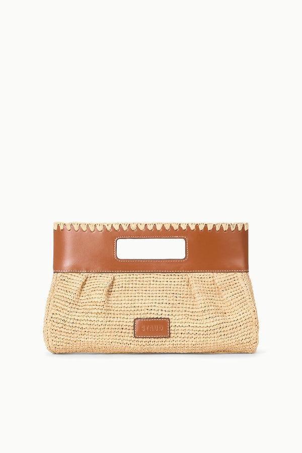 Staud LENA CLUTCH NATURAL TAN