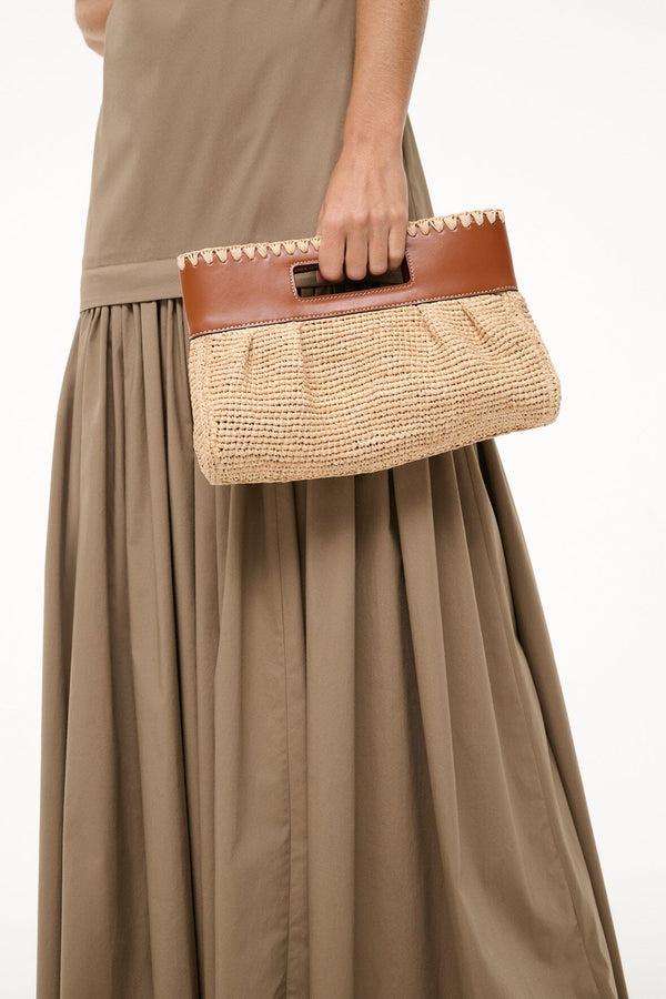 Staud LENA CLUTCH NATURAL TAN