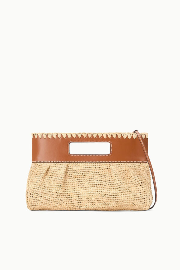 staud LENA CLUTCH NATURAL TAN