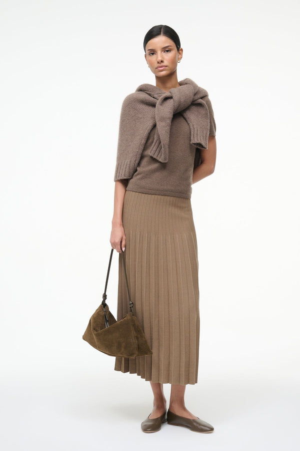 staud LENA SKIRT TAUPE