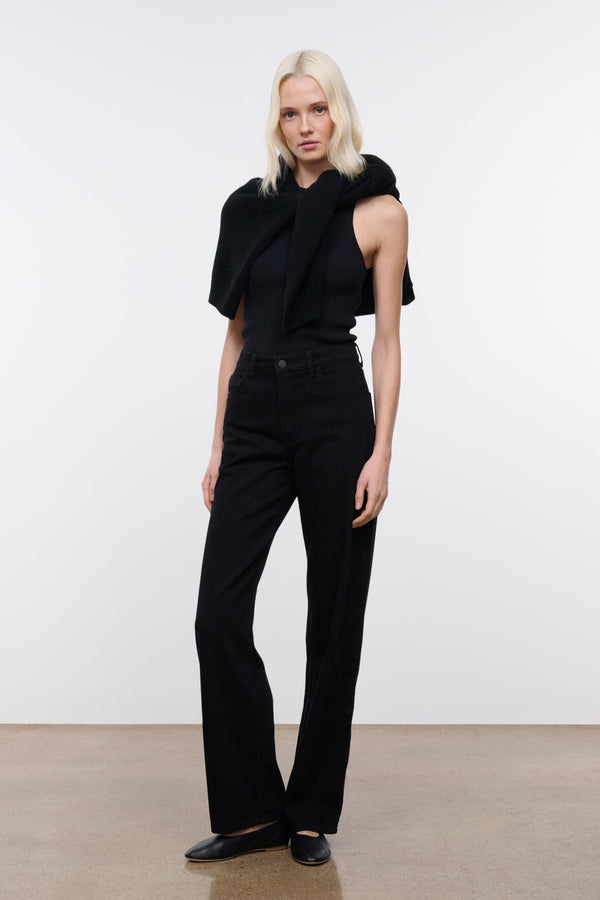 staud LEO HIGH RISE JEAN BLACK