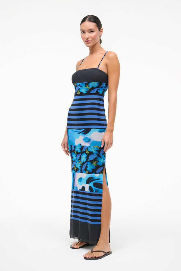 Staud LEONA DRESS BLUE HAZE MULTI