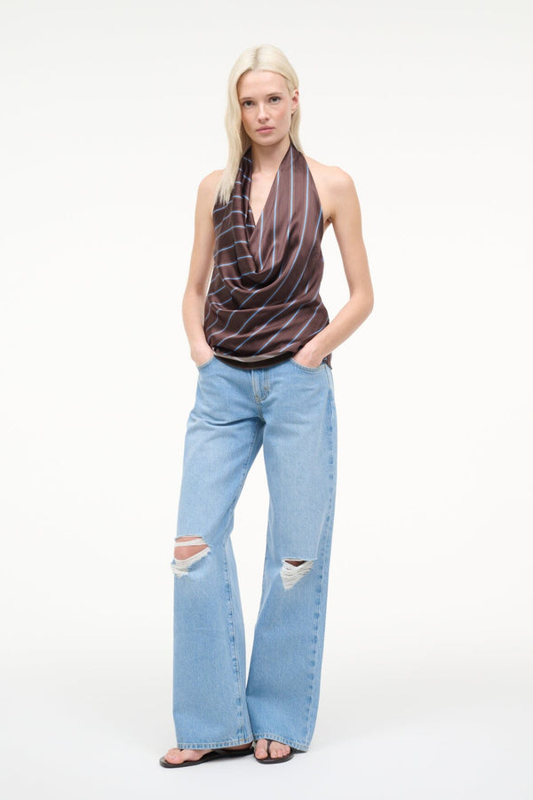 Staud LIORA SILK TOP REDONDO STRIPE