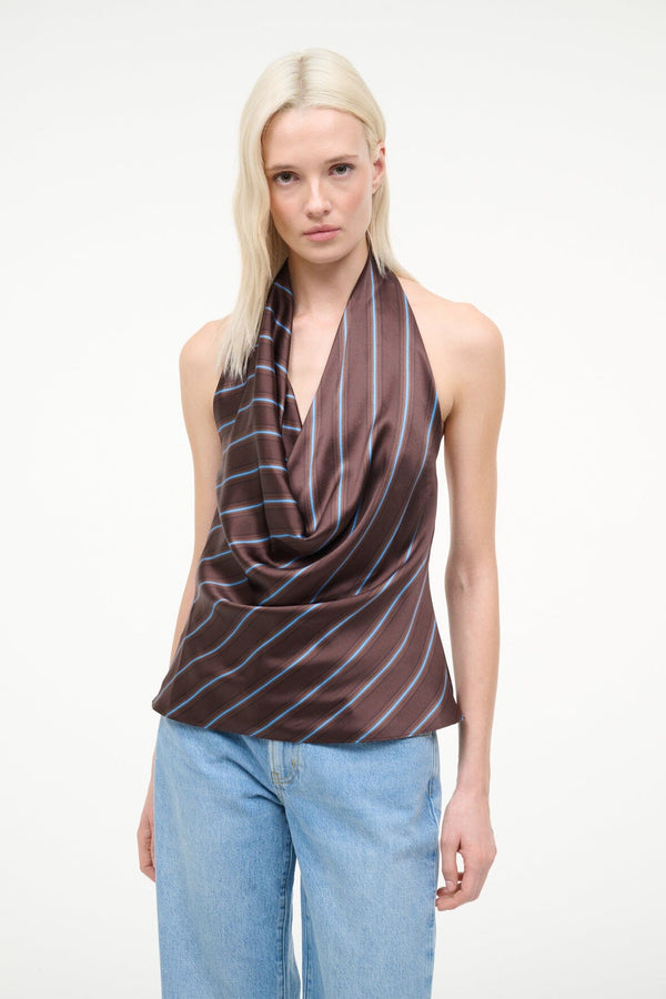 staud LIORA SILK TOP REDONDO STRIPE