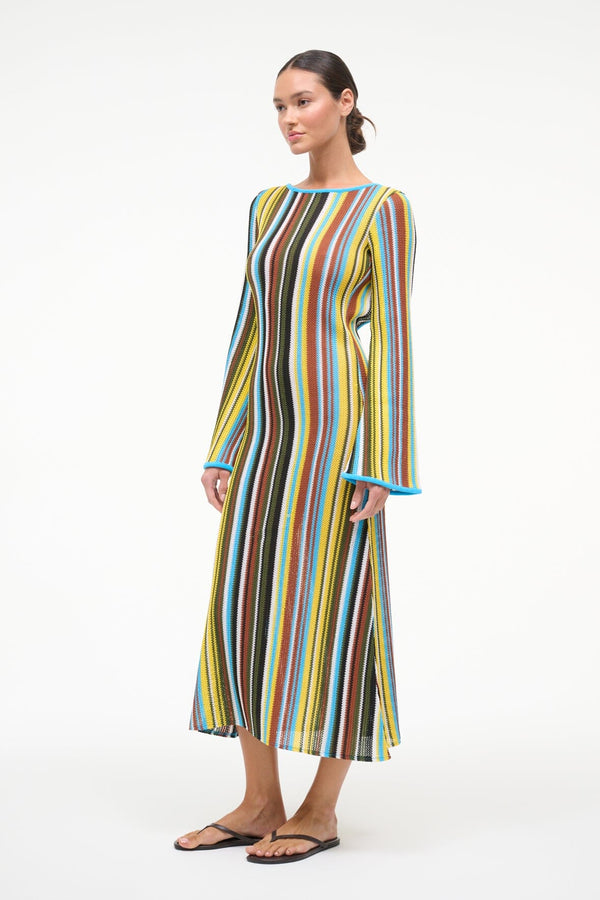 Staud LORENA DRESS SKATE STRIPE